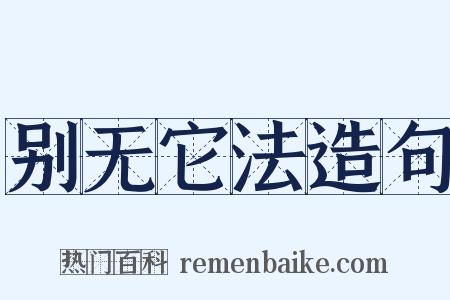别无它法造句是什么意思的图片